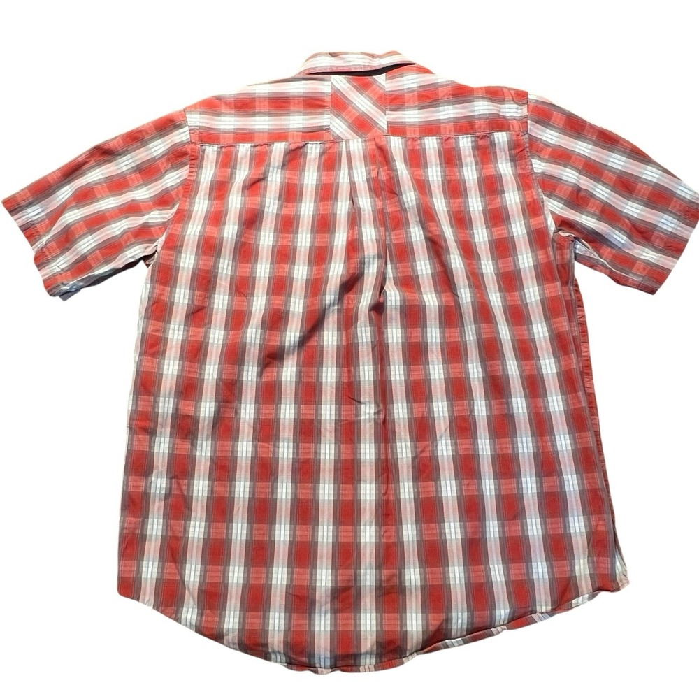 Cabela's Short Sleeve Shirt Men's Medium Red Plaid Button Up Hike Camp Outdoors - Picture 3 of 13